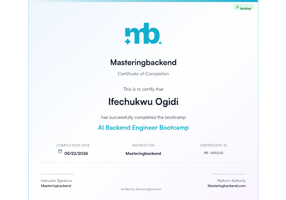 AI Backend Engineering certificate